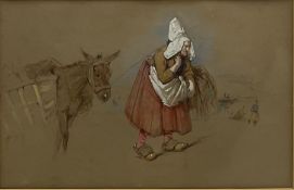 John Frederick Lewis (British 1805-1876): Spanish Woman with a Donkey