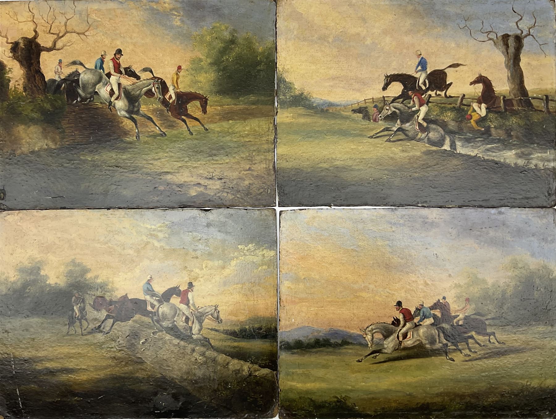 English School (19th century): 'Point to Point Steeplechase' - Image 2 of 3