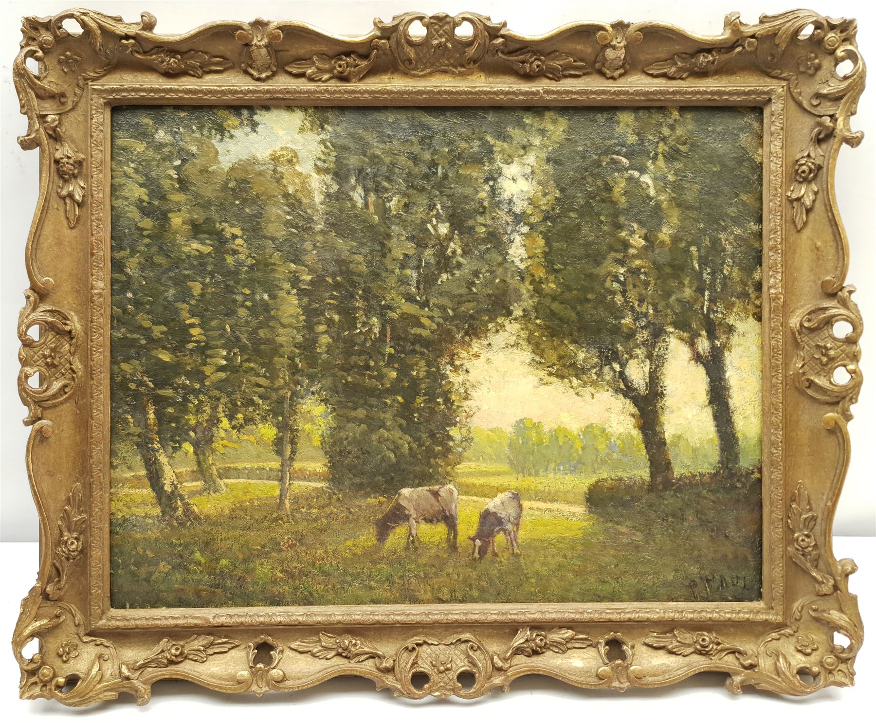 Paul Paul (Staithes Group 1865-1937): Cattle Grazing in Wooded Landscape - Image 2 of 4