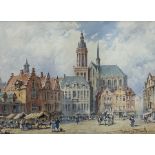 Pierre Le Boeuff (Belgian fl.1899-1920): Continental Market Square