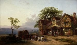 William Pitt (British fl.1853-1890): 'Roadside Inn Shropshire'