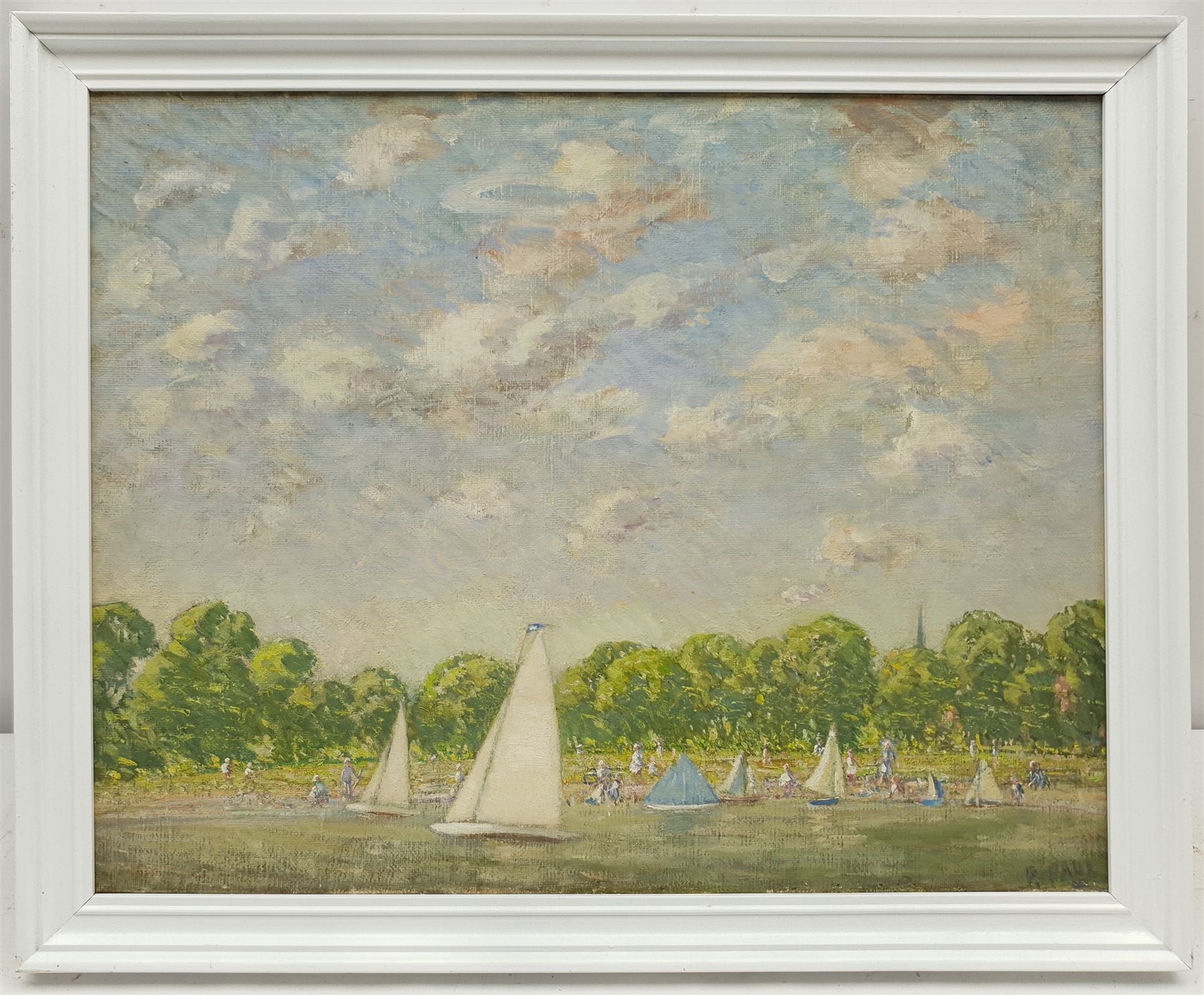 Paul Paul (Staithes Group 1865-1937): Pond Yachts in the Park - Image 2 of 4