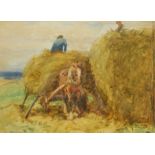 John Atkinson (Staithes Group 1863-1924): 'Stacking Hay'