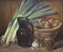 Neil Tyler (British 1945-): Still Life - Sussex Ware Jug and Vegetables