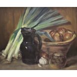 Neil Tyler (British 1945-): Still Life - Sussex Ware Jug and Vegetables