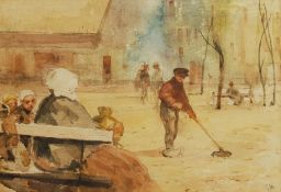 Attrib. Charles Hodge Mackie (Scottish Staithes Group 1862-1920): The Street Sweeper