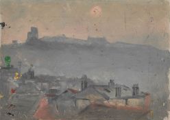 Frank Henry Mason (Staithes Group 1875-1965): 'Morning' overlooking the Old Town Rooftops Scarboroug