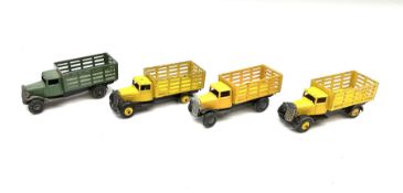 Dinky - four unboxed and playworn early post-war Market Gardener's Lorries No.30f