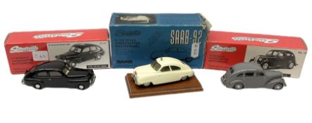 Somerville Models - three 1/43 scale Handcrafted Mastermodels comprising Saab - 92 (1950); No.121 Vo