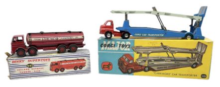 Dinky/Corgi - Supertoys Leyland Octopus Tanker - Esso No.943; and 'Carrimore' Car Transporter No.110