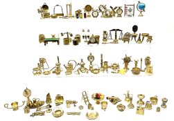 Over one-hundred various scale miniature brass ornaments suitable for decorating doll's houses inclu