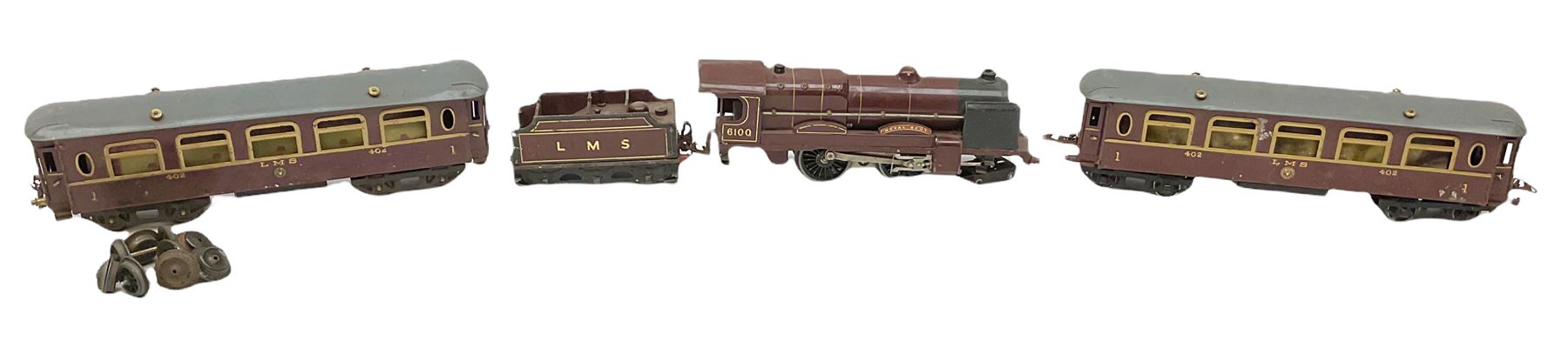 Hornby '0' gauge - three-rail electric No.3 LMS 4-4-2 locomotive 'Royal Scot' No.6100 with tender fo