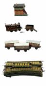 Bing '00' gauge - Table Top train set with clockwork 2-4-0 LMS locomotive and tender