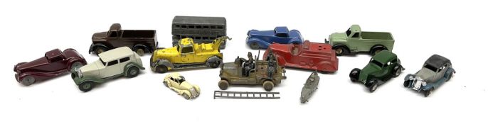 Various Makers - thirteen unboxed and playworn early die-cast models comprising three DG Models cars