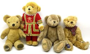 Four Merrythought teddy bears - International Collectors Club limited edition with growler mechanism