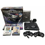 1990s Sega Megadrive 16bit games console with five games comprising Sonic the Hedgehog