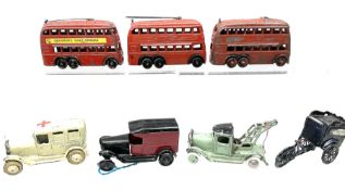 Taylor & Barrett - seven unboxed and playworn pre-war and early post-war die-cast models comprising