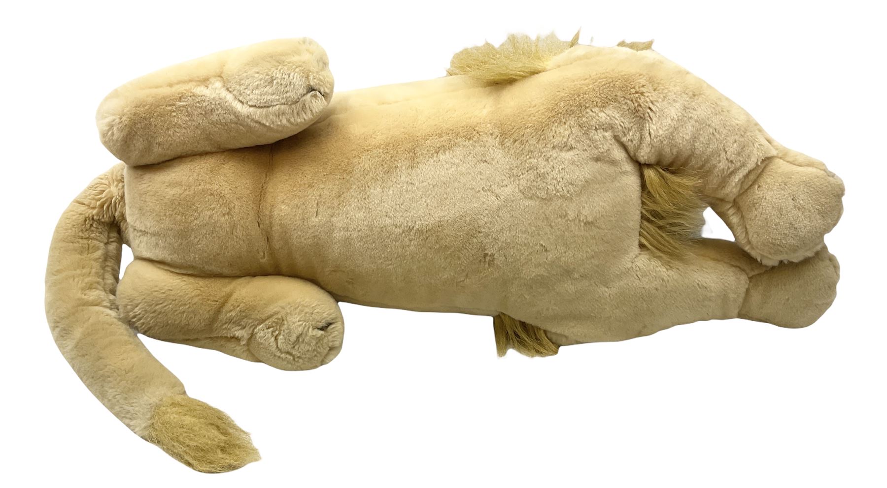 Two large modern Steiff wild animals - recumbent lion No.0370/70. L108cm including tail; and recumbe - Image 5 of 17