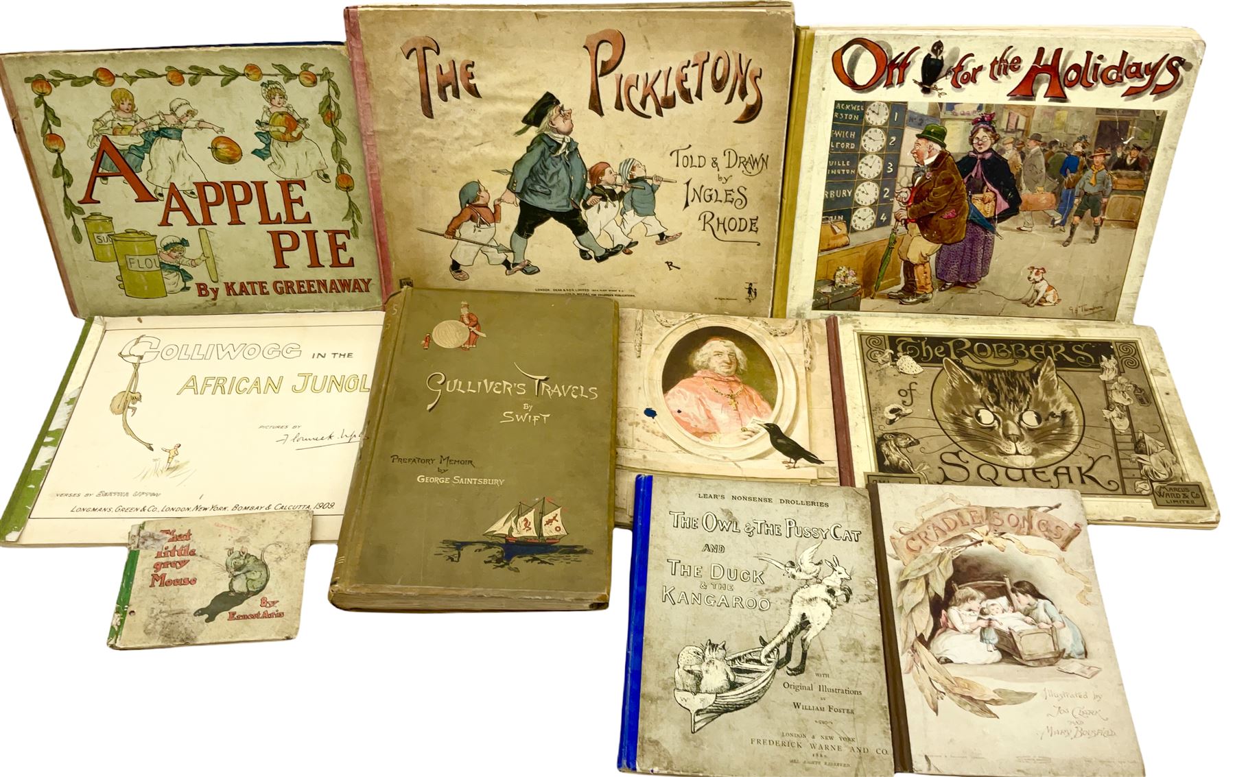 Ten Victorian and later illustrated children's books including A Apple Pie by Kate Greenaway