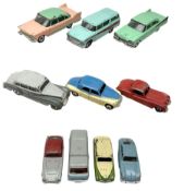 Dinky - ten unboxed and playworn die-cast models comprising Dodge Royal Sedan No.191