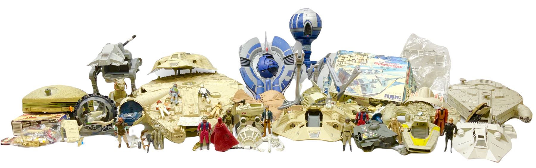 Star Wars - collection of various scale vehicles including two Millenium Falcons