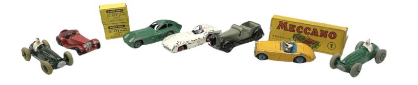 Dinky - seven unboxed and playworn die-cast models including Bristol 450 No.163