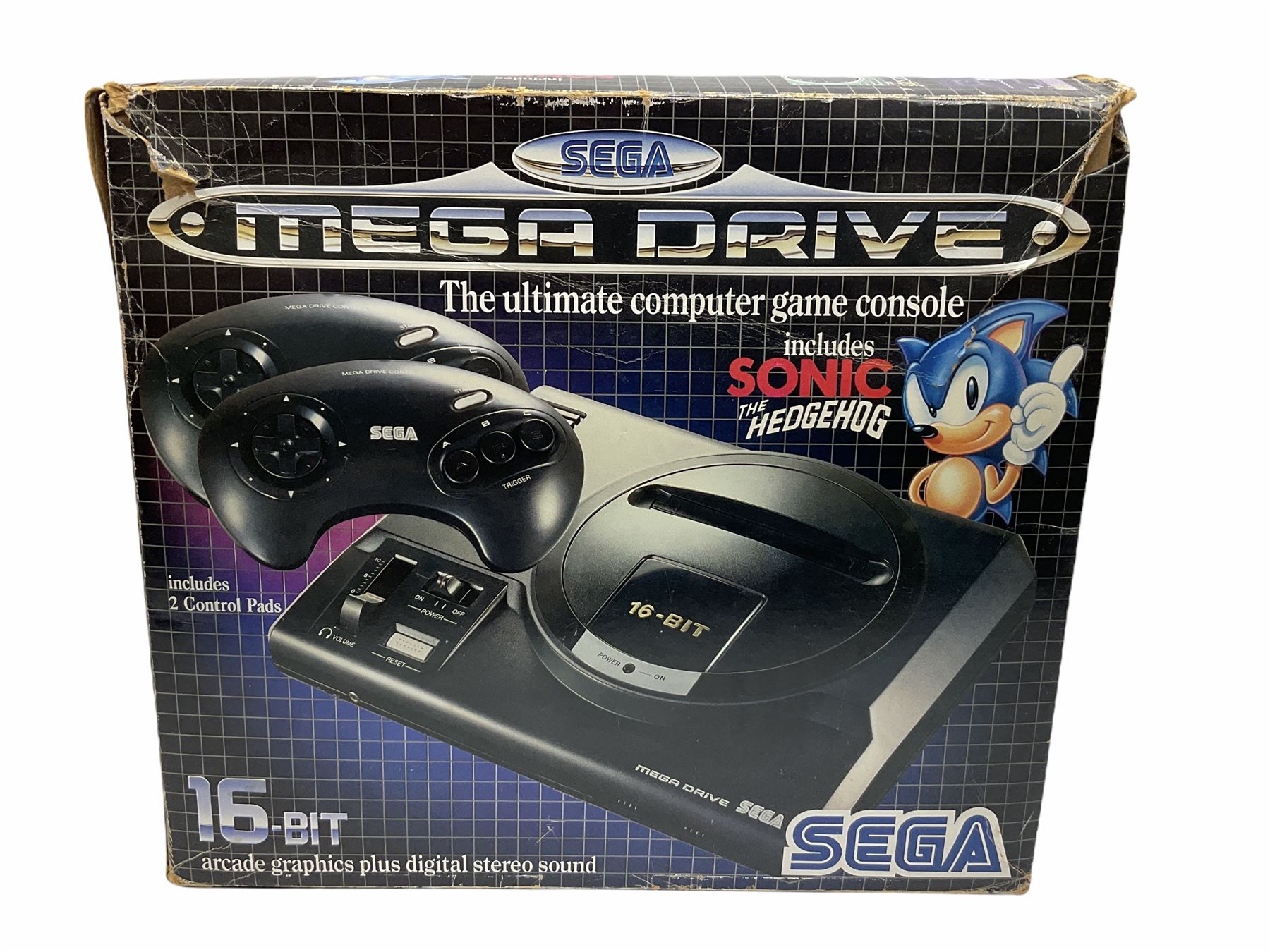 1990s Sega Megadrive 16bit games console with five games comprising Sonic the Hedgehog - Image 8 of 9