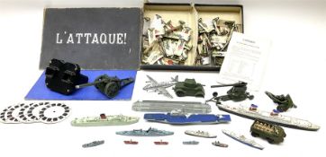 Various makers - unboxed and playworn die-cast models including eleven ships by Tri-ang