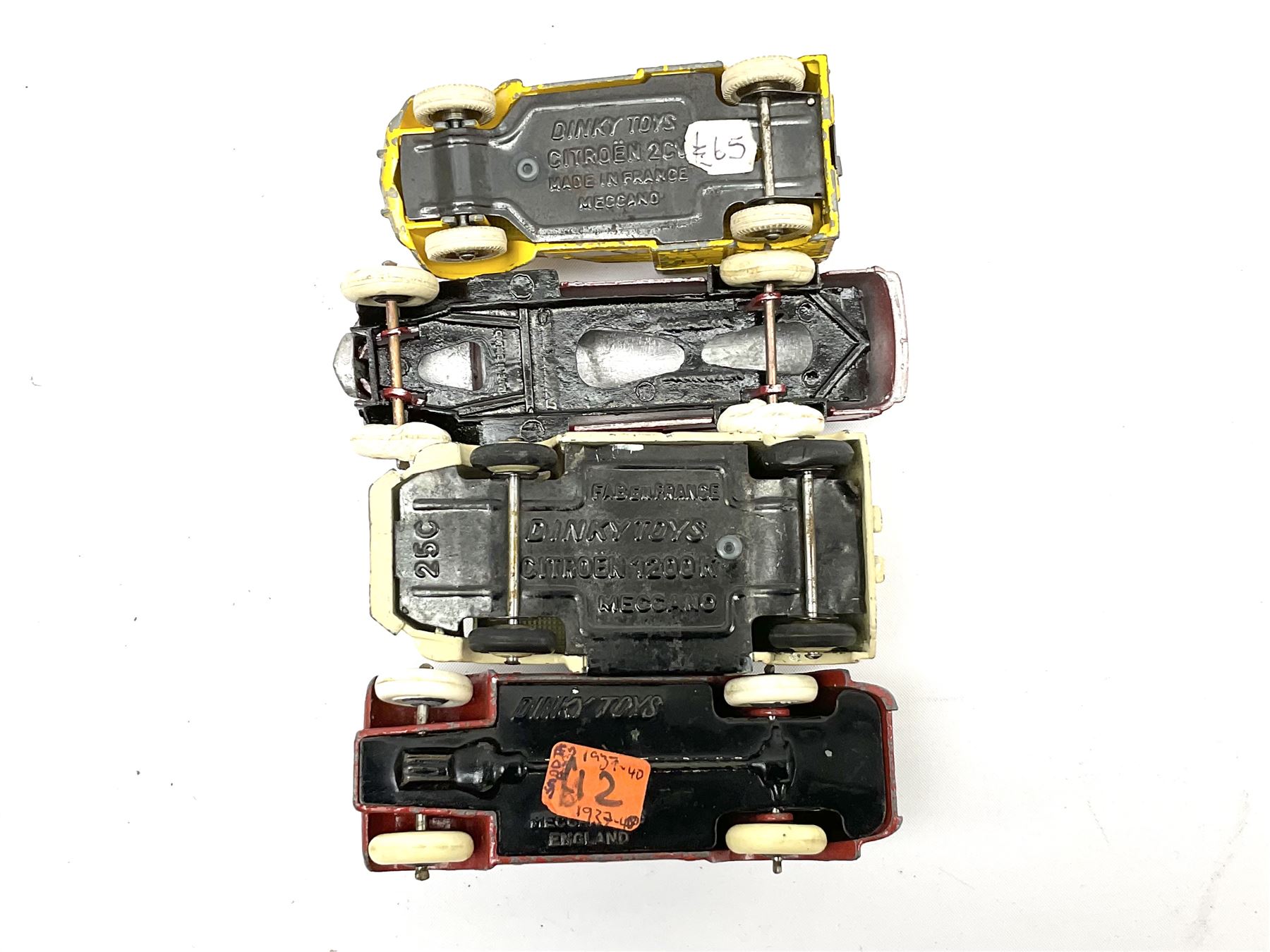 Dinky - four unboxed and playworn die-cast commercial vehicles comprising early Type 2 Petrol Tank W - Image 7 of 7