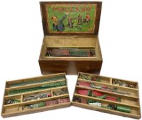 Meccano - wooden box with Set No.5 label to sliding lid