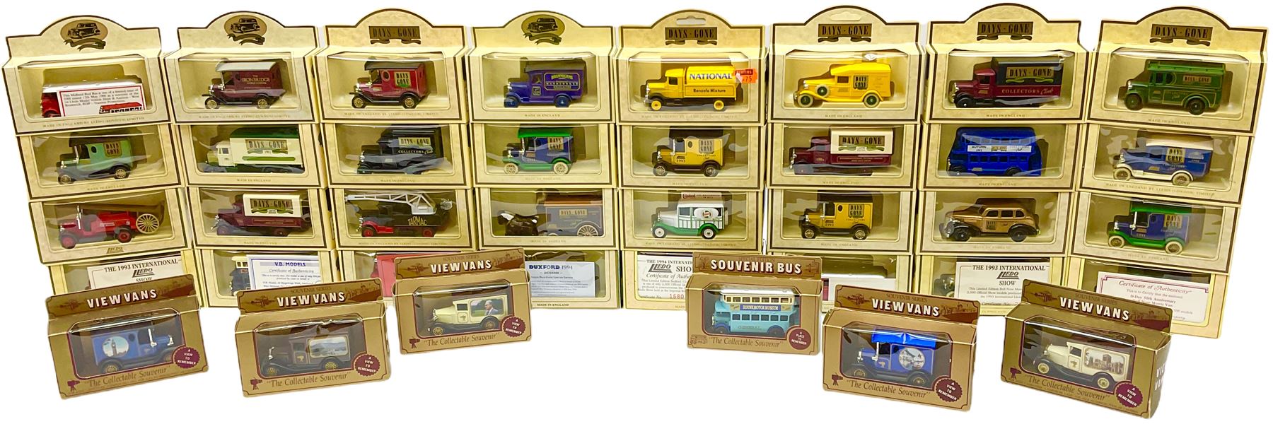 Thirty-eight modern die-cast promotional and advertising models by Lledo including View Vans and Sou