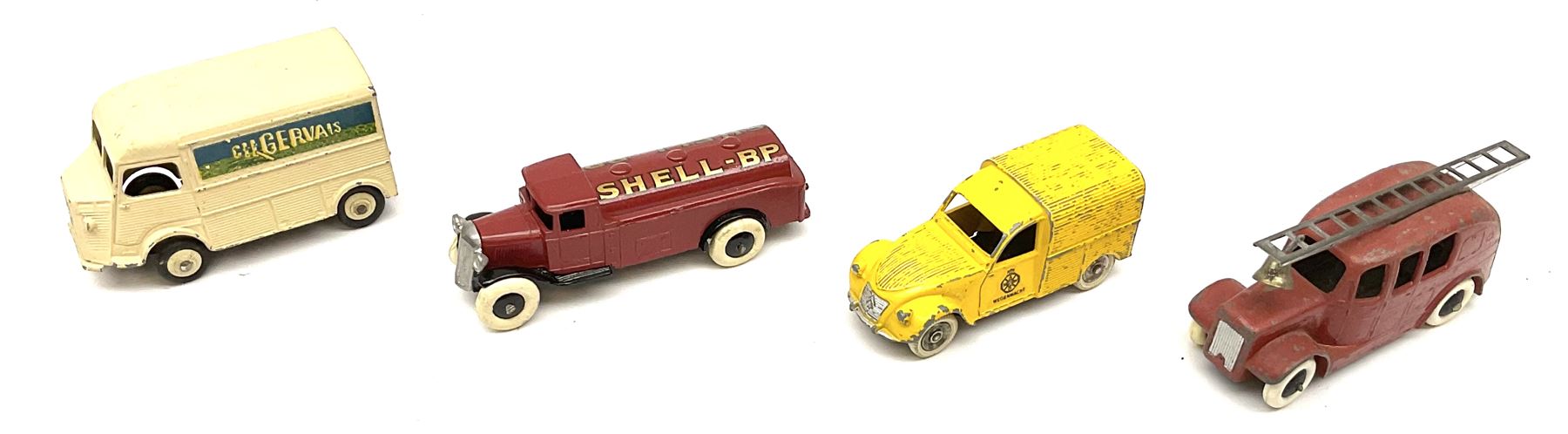 Dinky - four unboxed and playworn die-cast commercial vehicles comprising early Type 2 Petrol Tank W - Image 2 of 7