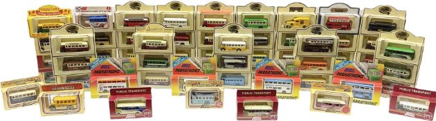 Sixty-two modern die-cast models of buses and coaches by Lledo