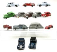 Timpo Toys - twelve unboxed and playworn die-cast models including Packard; racing car; taxi; carava