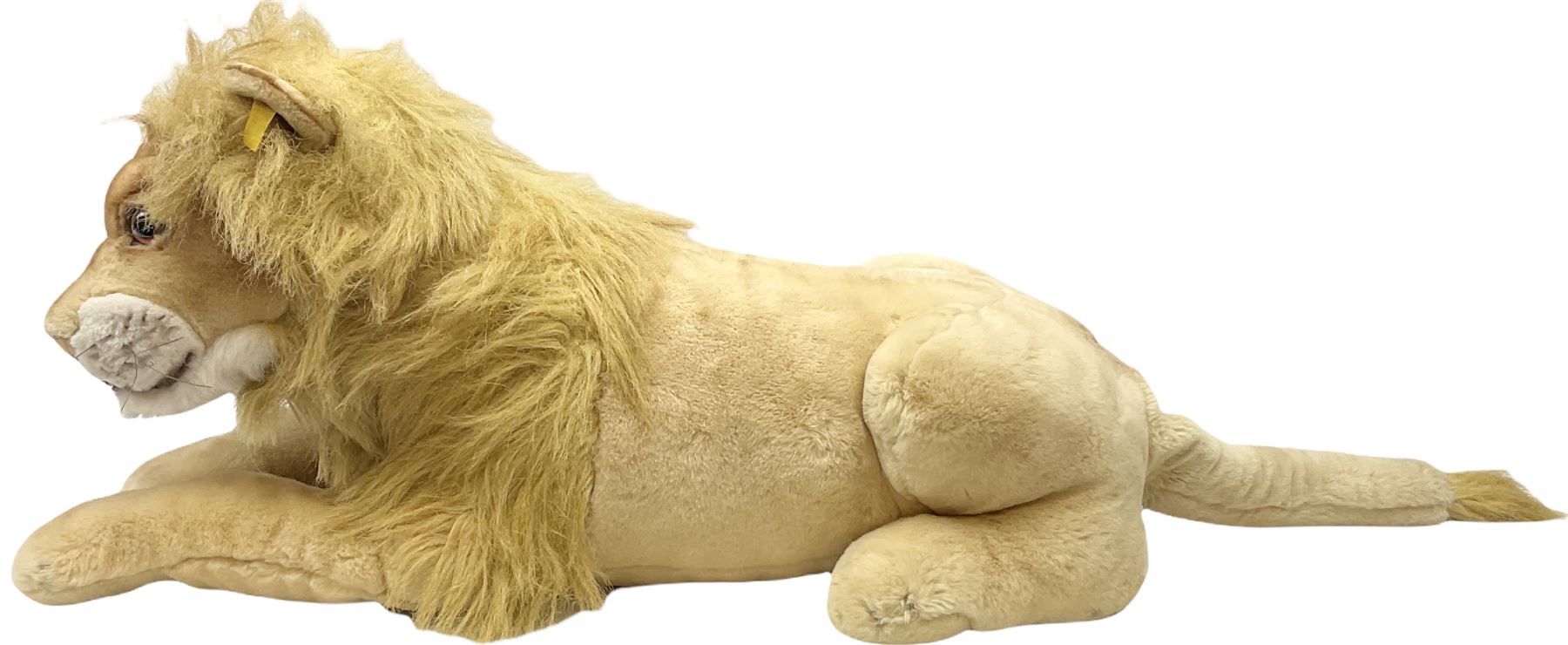 Two large modern Steiff wild animals - recumbent lion No.0370/70. L108cm including tail; and recumbe - Image 4 of 17