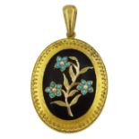 Victorian gold mourning pendant