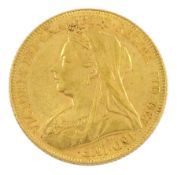 Queen Victoria 1899 gold full sovereign coin