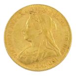 Queen Victoria 1899 gold full sovereign coin