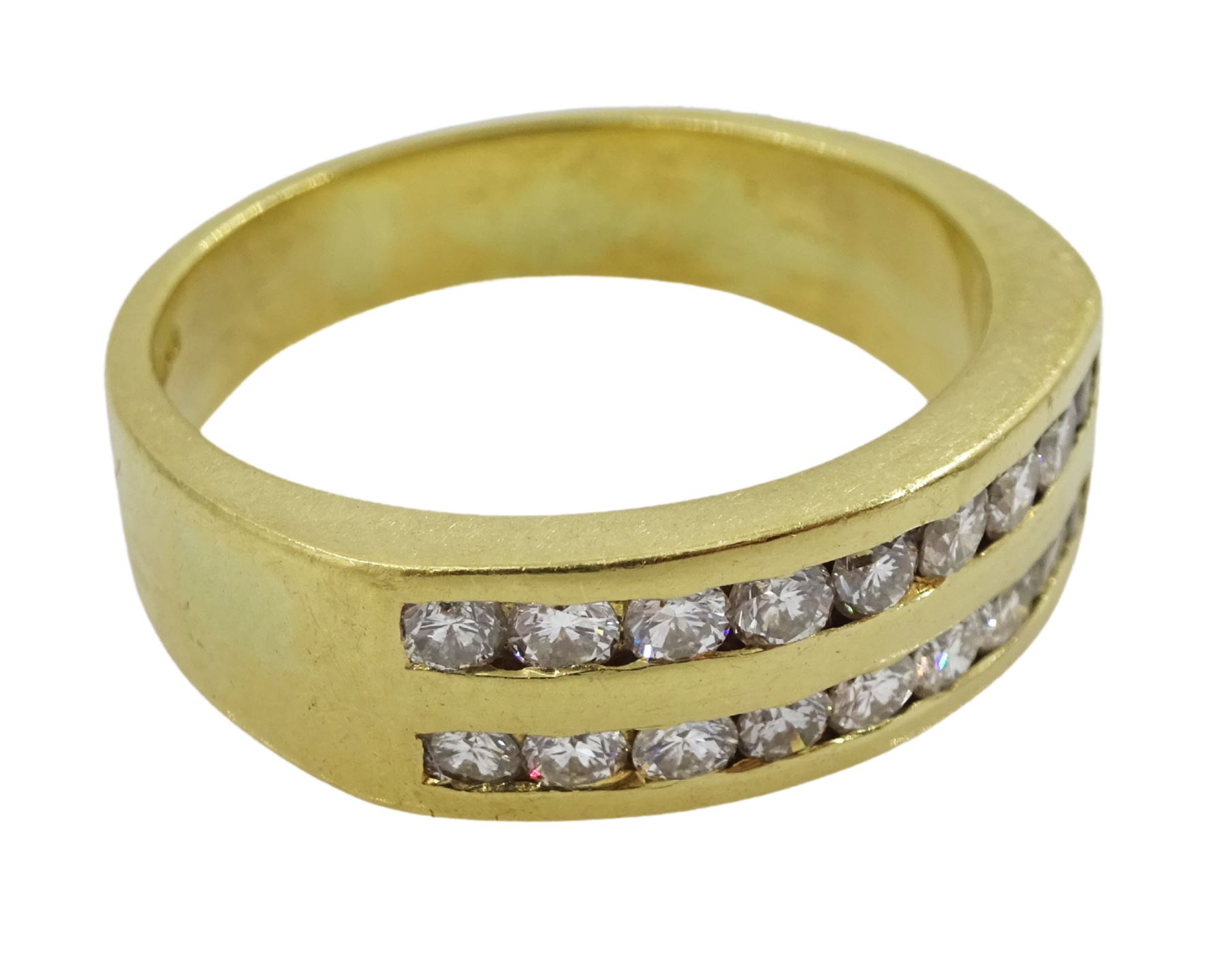 18ct gold two row diamond half eternity ring - Image 3 of 4