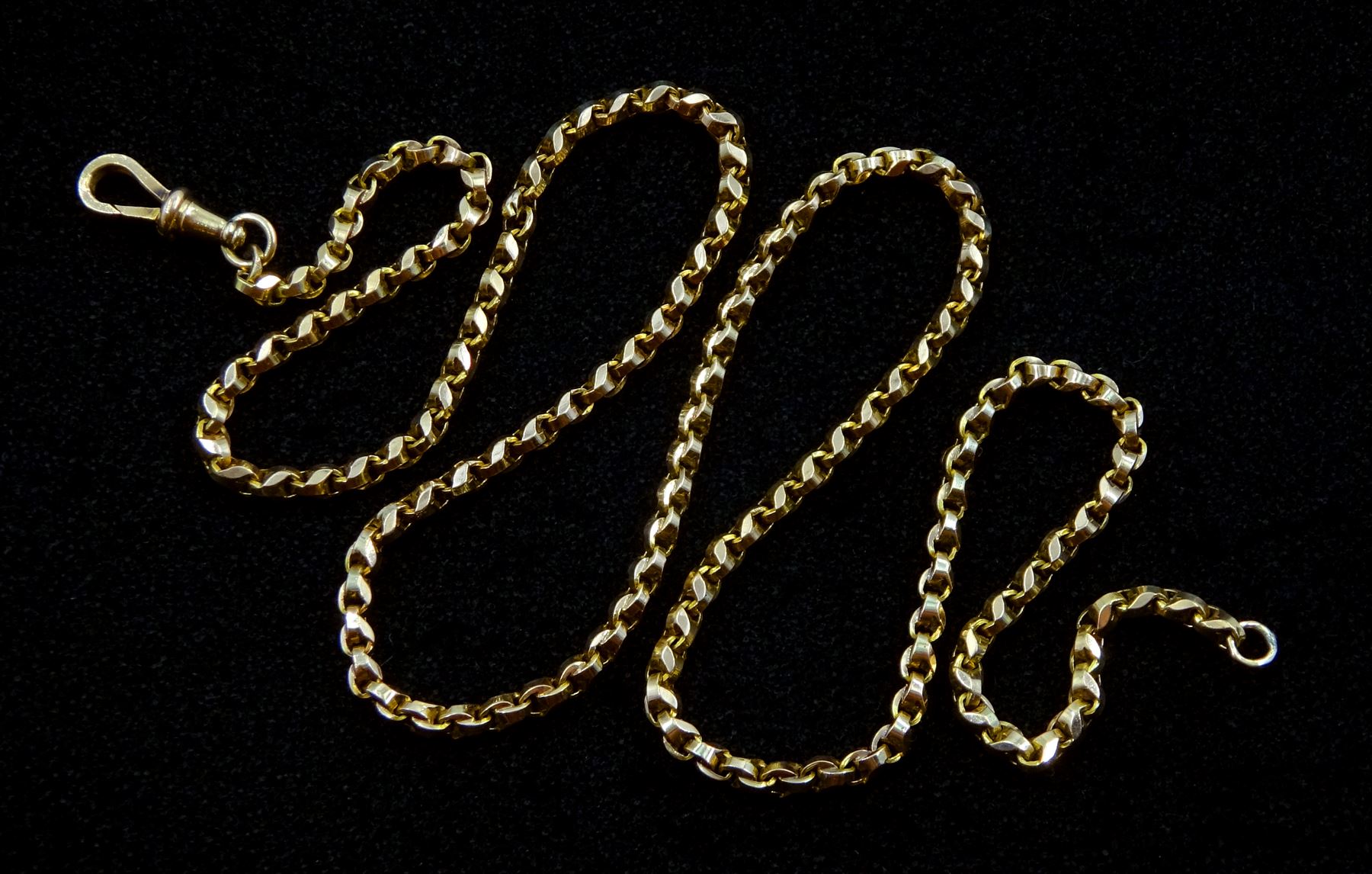 Early 20th century 9ct gold link chain with clip - Image 2 of 2