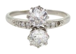 Platinum two stone diamond ring