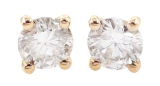 Pair of 18ct rose gold diamond stud earrings