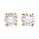 Pair of 18ct rose gold diamond stud earrings