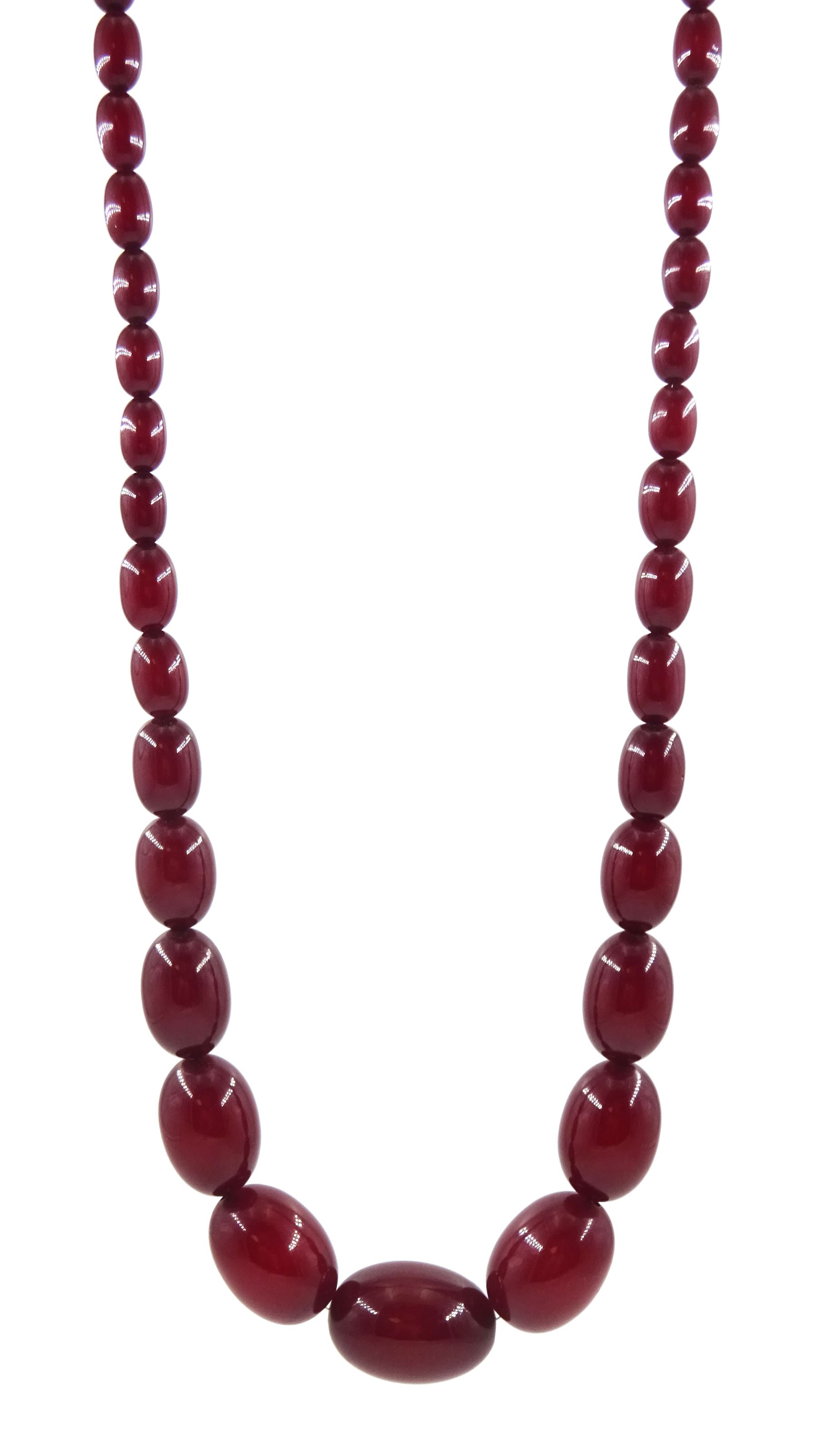 Single strand cherry amber type necklace