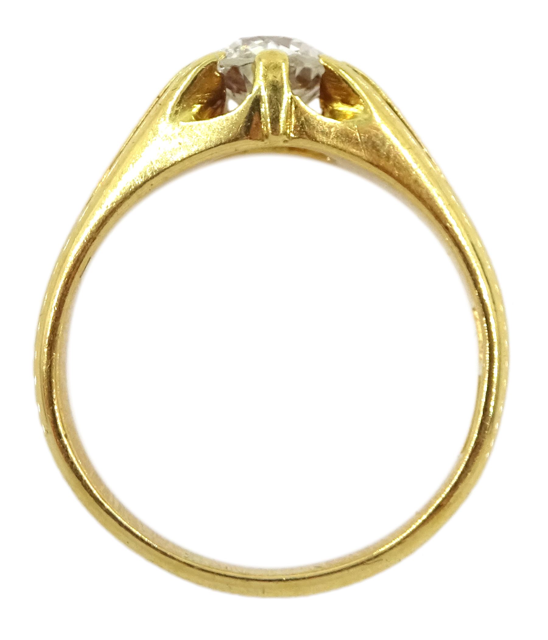 Early 20th century gold single stone diamond ring - Image 5 of 5