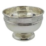 Silver presentation pedestal bowl