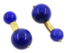 Pair of 18ct gold lapis lazuli cufflinks