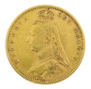 Queen Victoria 1892 shield back gold half sovereign