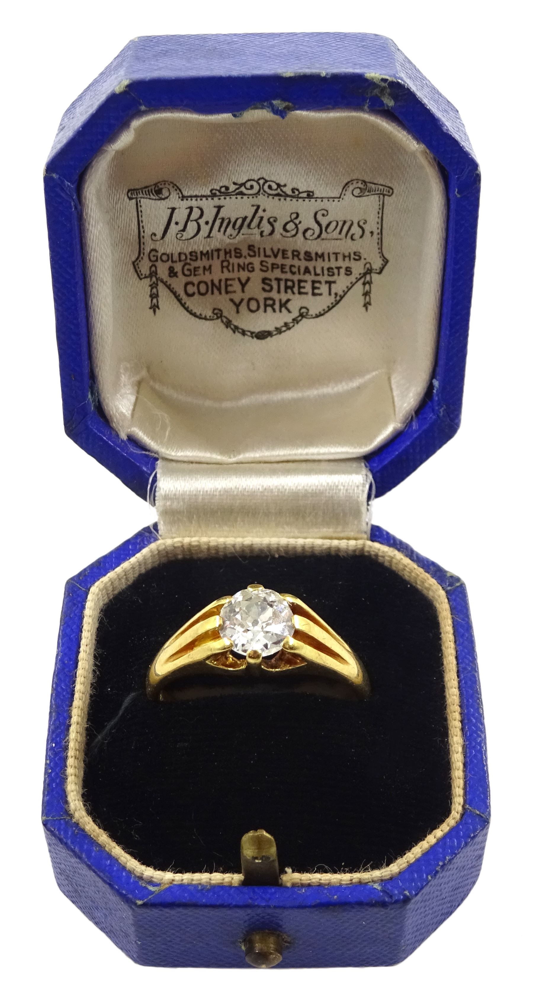 Early 20th century gold single stone diamond ring - Image 3 of 5