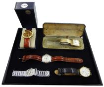 Sekonda automatic gilt skeleton wristwatch set with diamonds